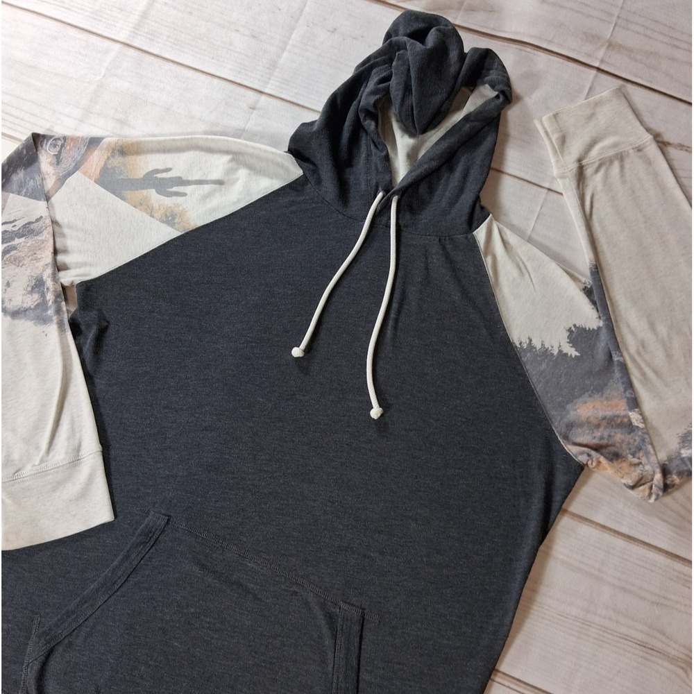 American Eagle Mens Large L Graphic Sleeve Lightweight Pullover Hoodie Tee Shirt